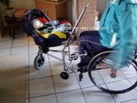 Freewheeler met rolstoel en Stijn erin
